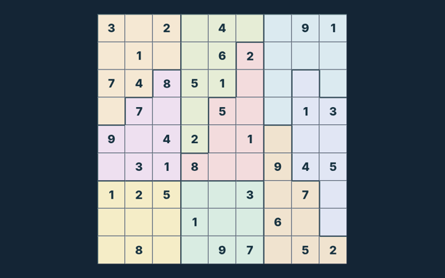 Jigsaw Sudoku game board